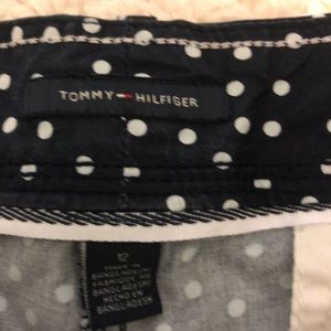 Tommy Polk a dot shorts.  Navy and white.